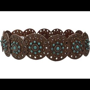 Nocona Wide Disk Conchos Floral Belt (Medium)